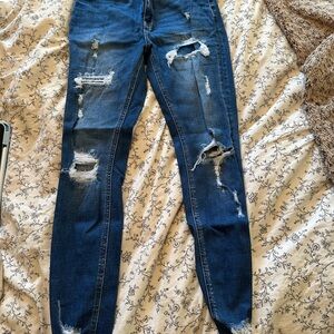 KanCan Dark Blue Distressed Skinny Jeans